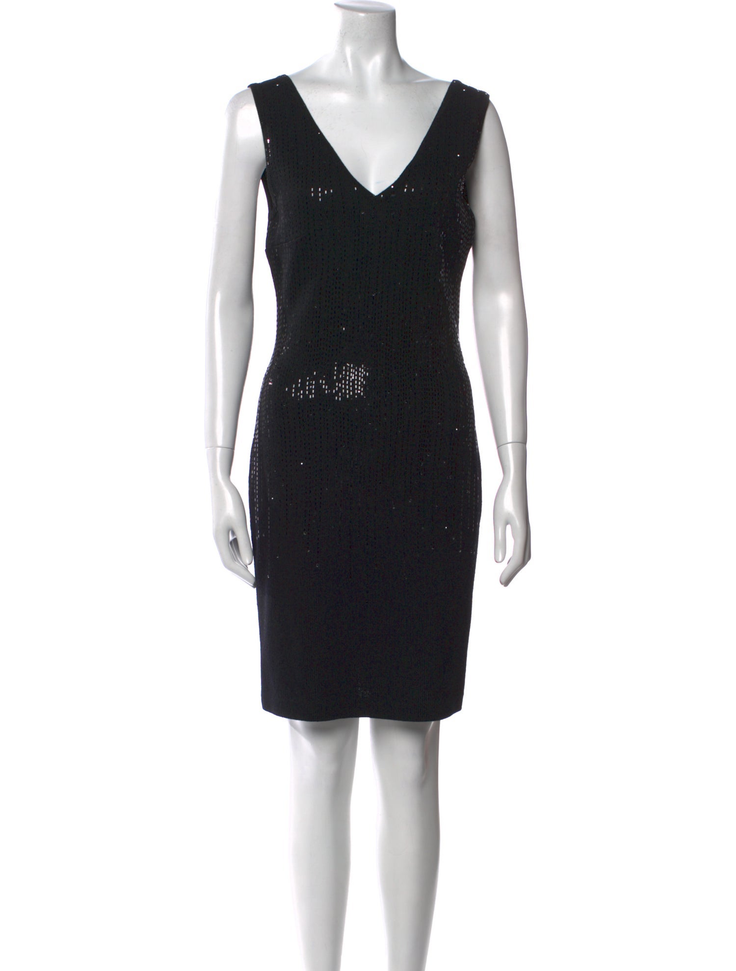 St. John Evening V-Neck Mini Dress