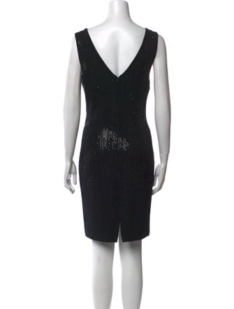 St. John Evening V-Neck Mini Dress