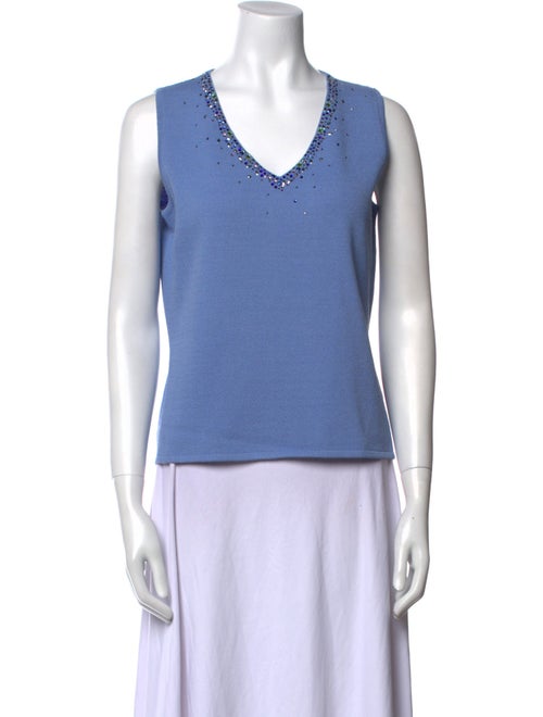 St. John Evening Wool V-Neck Top