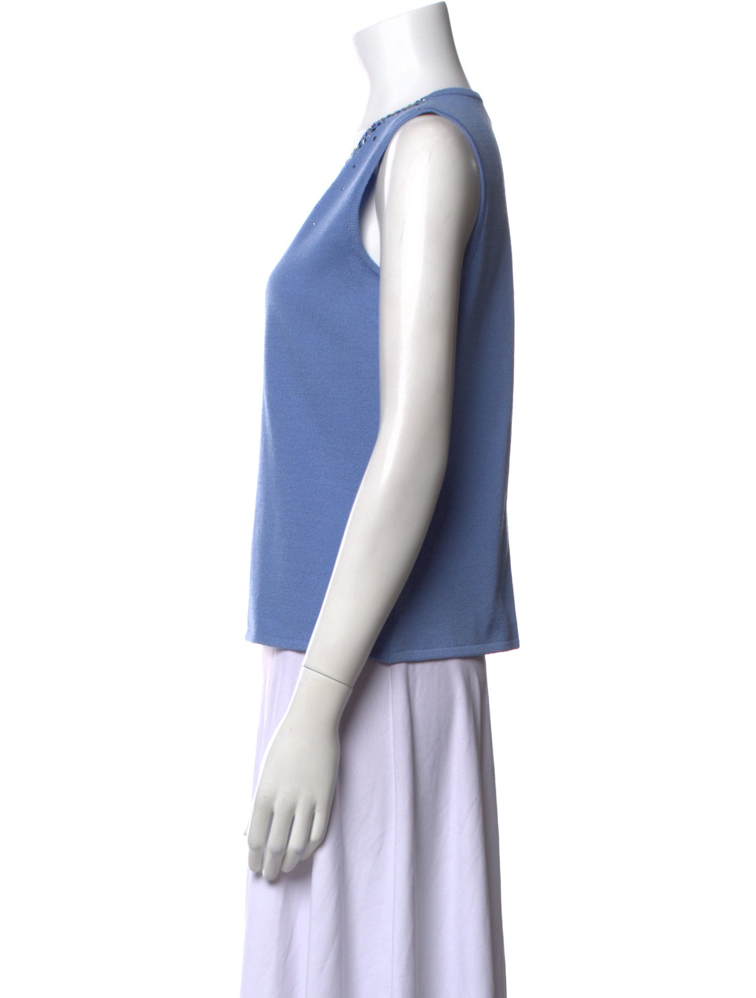 St. John Evening Wool V-Neck Top