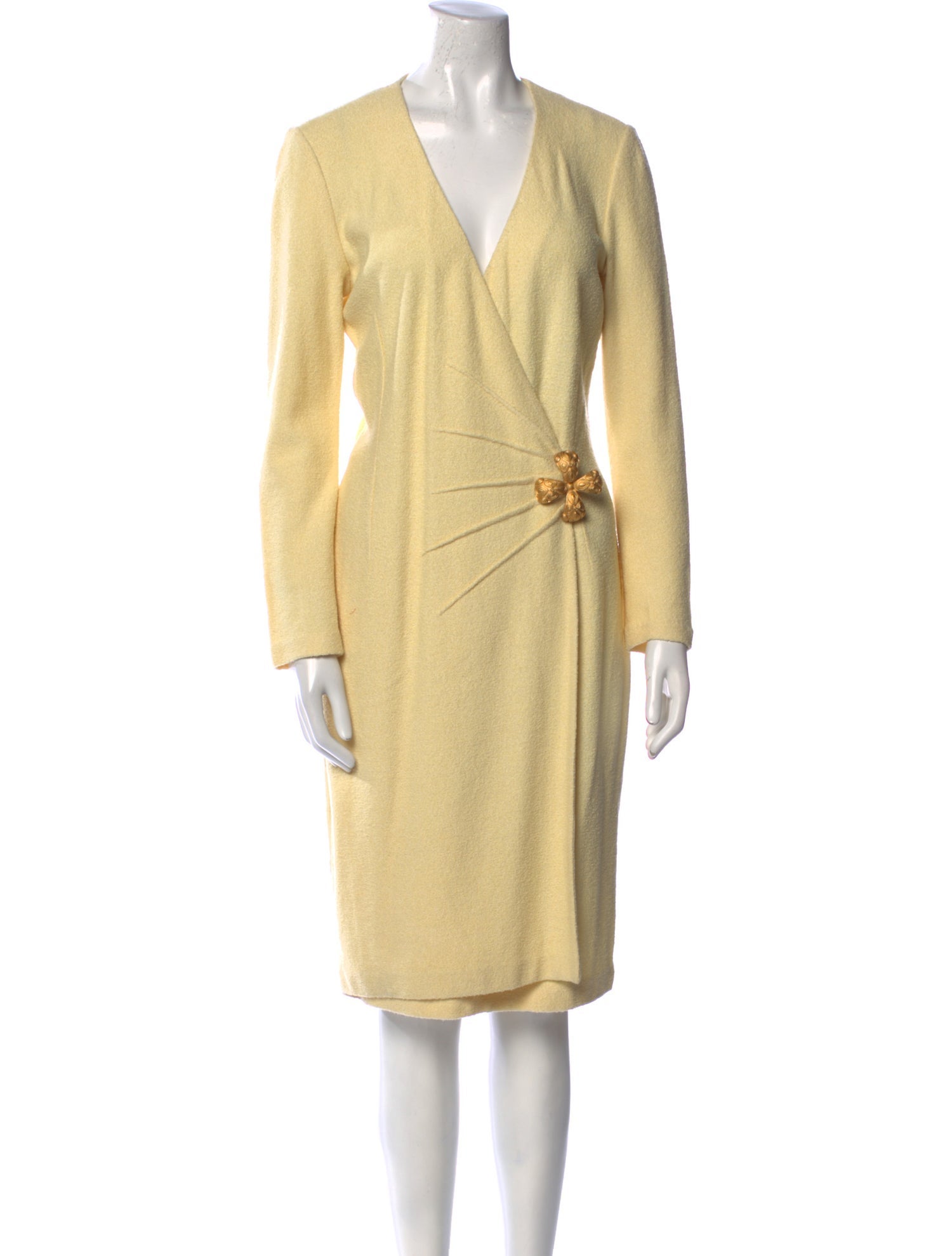 St. John Evening V-Neck Knee-Length Dress