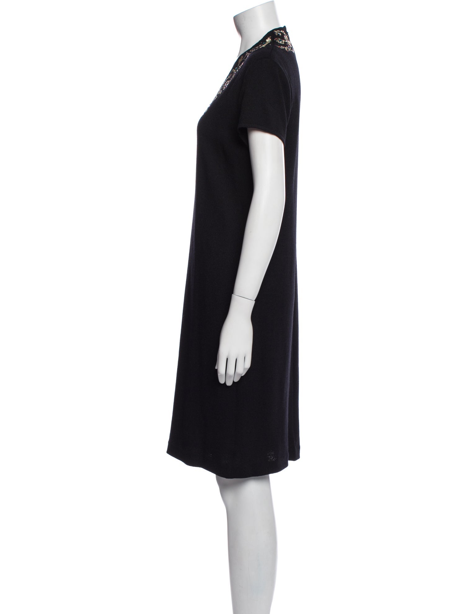 St. John Evening Wool Knee-Length Dress