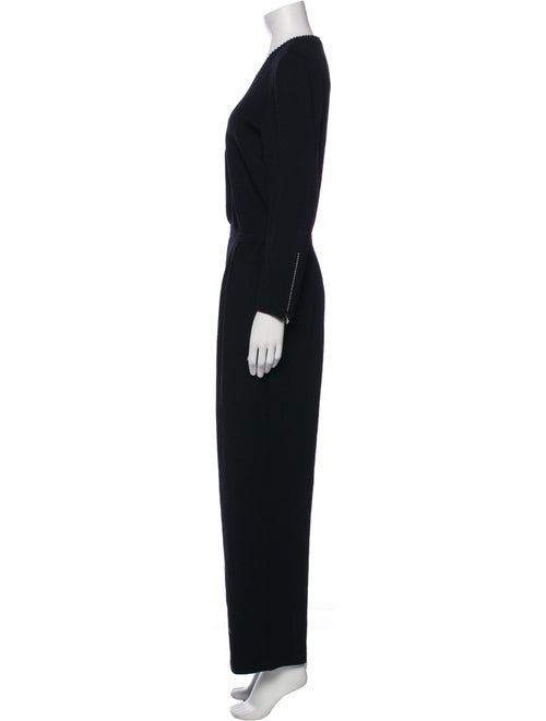 St. John Evening Wool V-Neck Jumpsuit