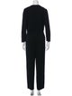 St. John Evening Wool V-Neck Jumpsuit