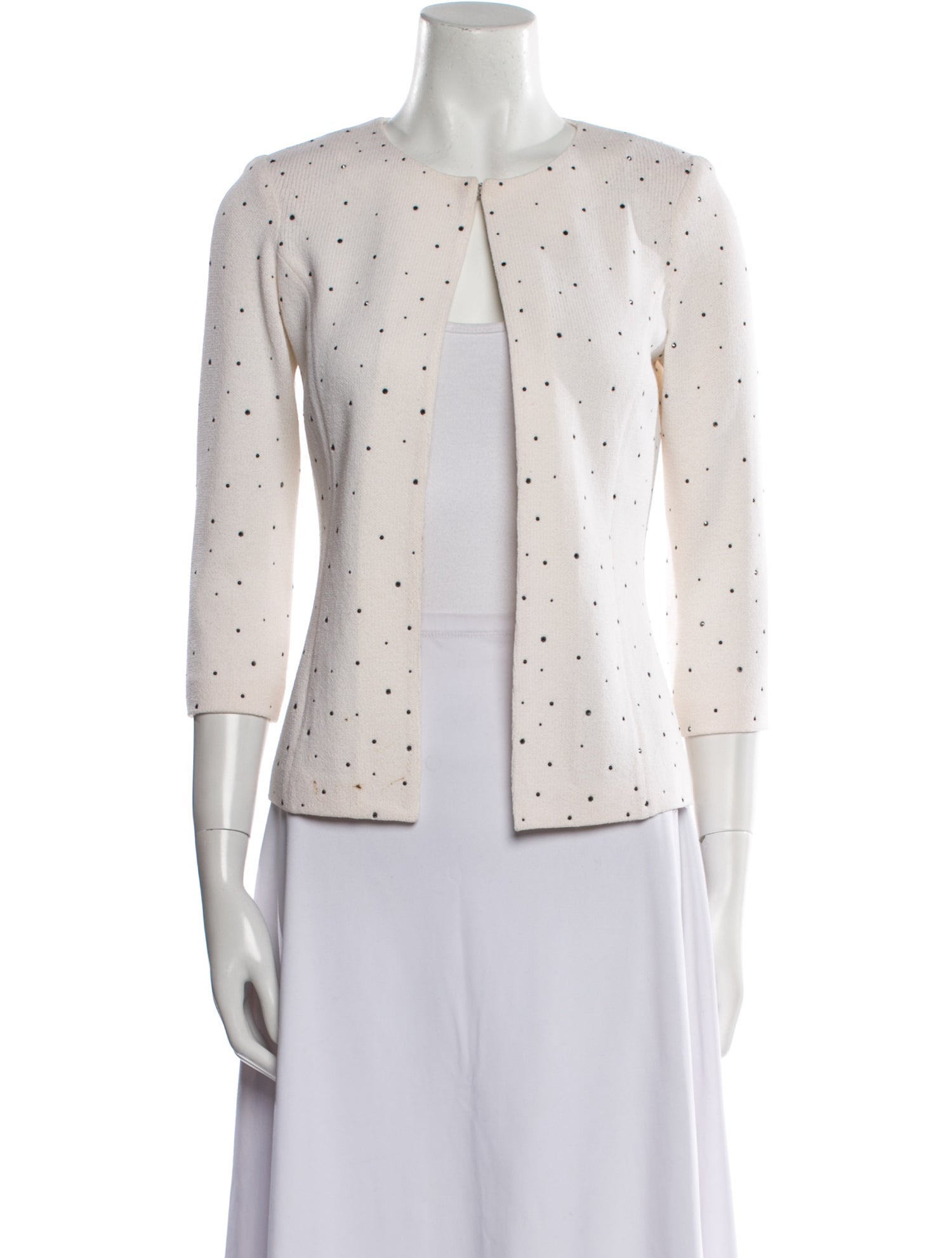 St. John Evening Wool Polka Dot Print Evening Jacket