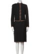St. John Evening Wool Bow Accents Skirt Suit