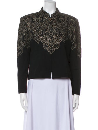 St. John Evening Wool Printed Evening Jacket