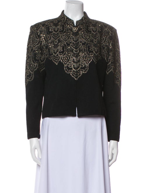 St. John Evening Wool Printed Evening Jacket