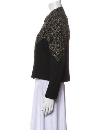 St. John Evening Wool Printed Evening Jacket