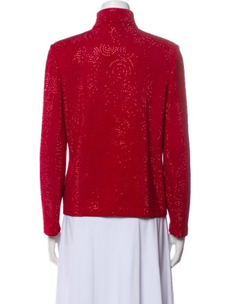 St. John Evening Wool Polka Dot Print Jacket