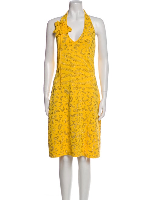 St. John Evening Printed Midi Length Dress