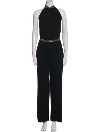 St. John Evening Mock Neck Jumpsuit