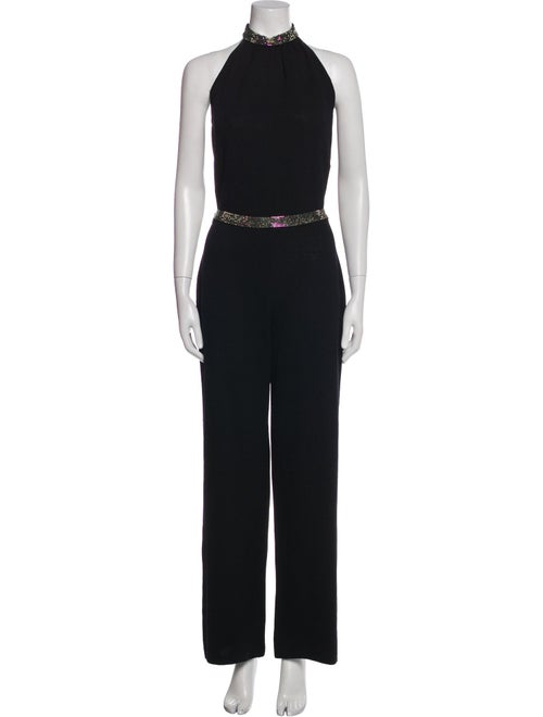St. John Evening Mock Neck Jumpsuit
