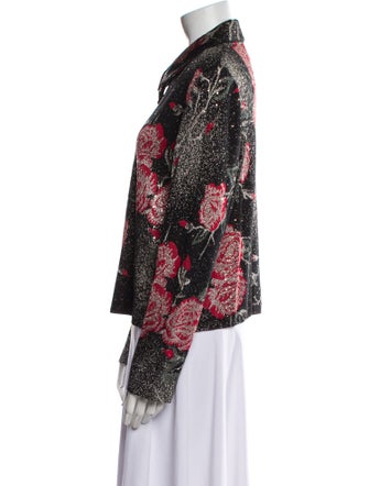 St. John Evening Wool Floral Print Jacket