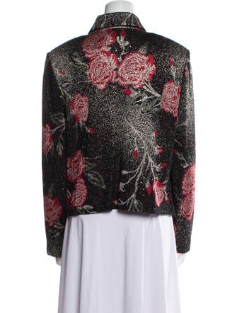 St. John Evening Wool Floral Print Jacket