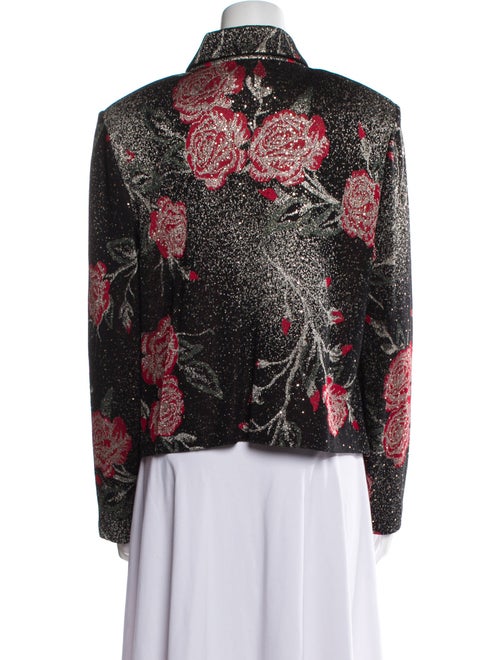 St. John Evening Wool Floral Print Jacket
