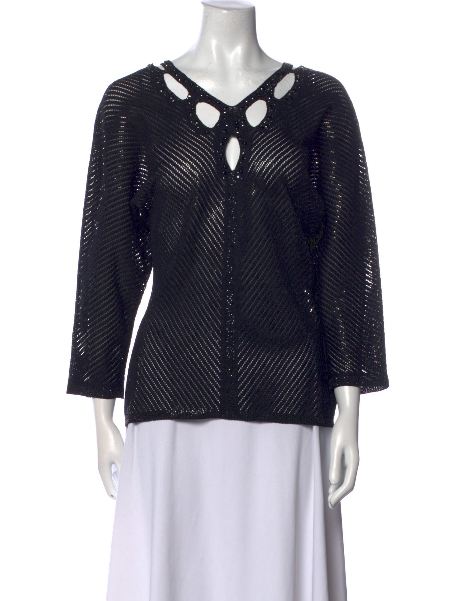 St. John Evening Wool Printed Blouse w/ Tags