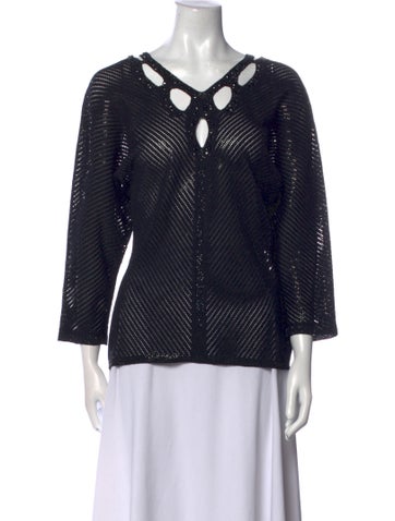 St. John Evening Tops Wool Printed Blouse S