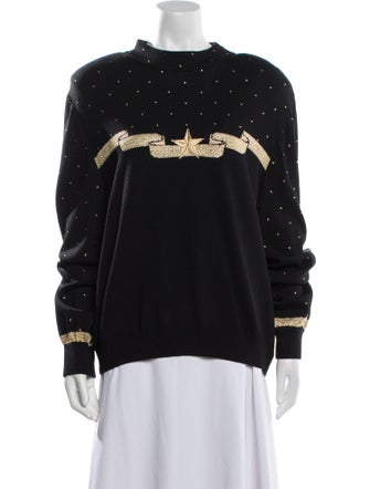 St. John Evening Striped Mock Neck Sweater