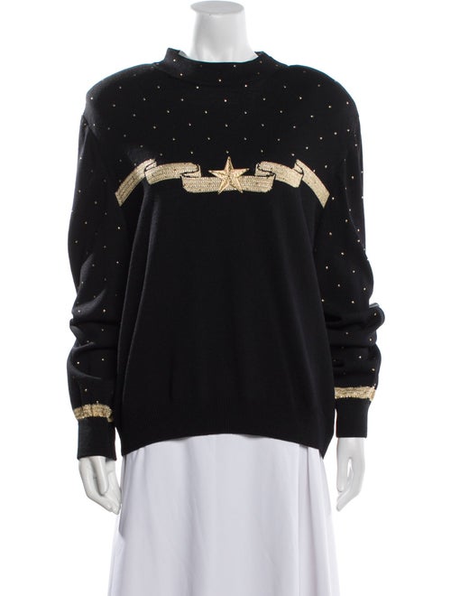 St. John Evening Striped Mock Neck Sweater