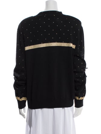 St. John Evening Striped Mock Neck Sweater