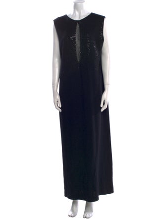St. John Evening Scoop Neck Long Dress