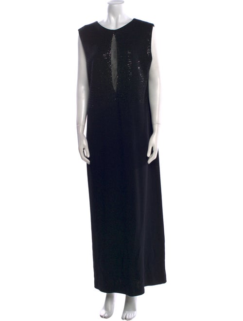 St. John Evening Scoop Neck Long Dress