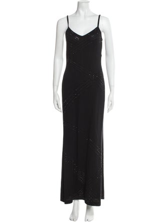 St. John Evening V-Neck Long Dress