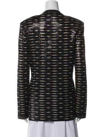 St. John Evening Striped V-Neck Sweater