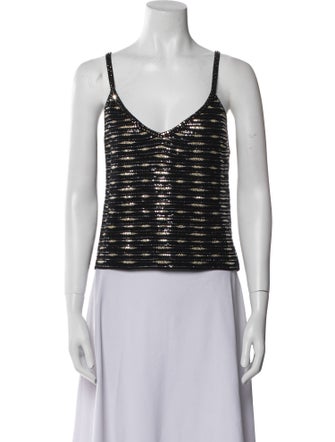 St. John Evening Striped V-Neck Sweater