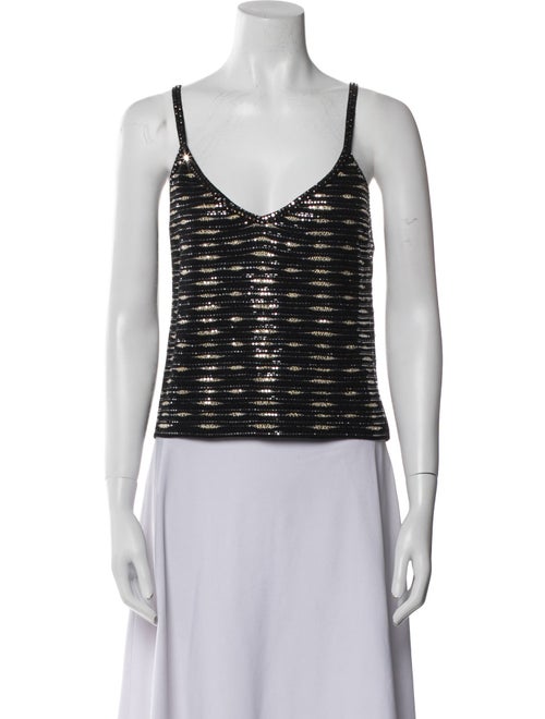 St. John Evening Striped V-Neck Sweater