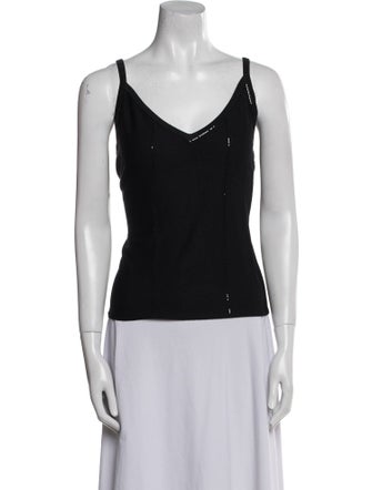 St. John Evening V-Neck Sleeveless Top