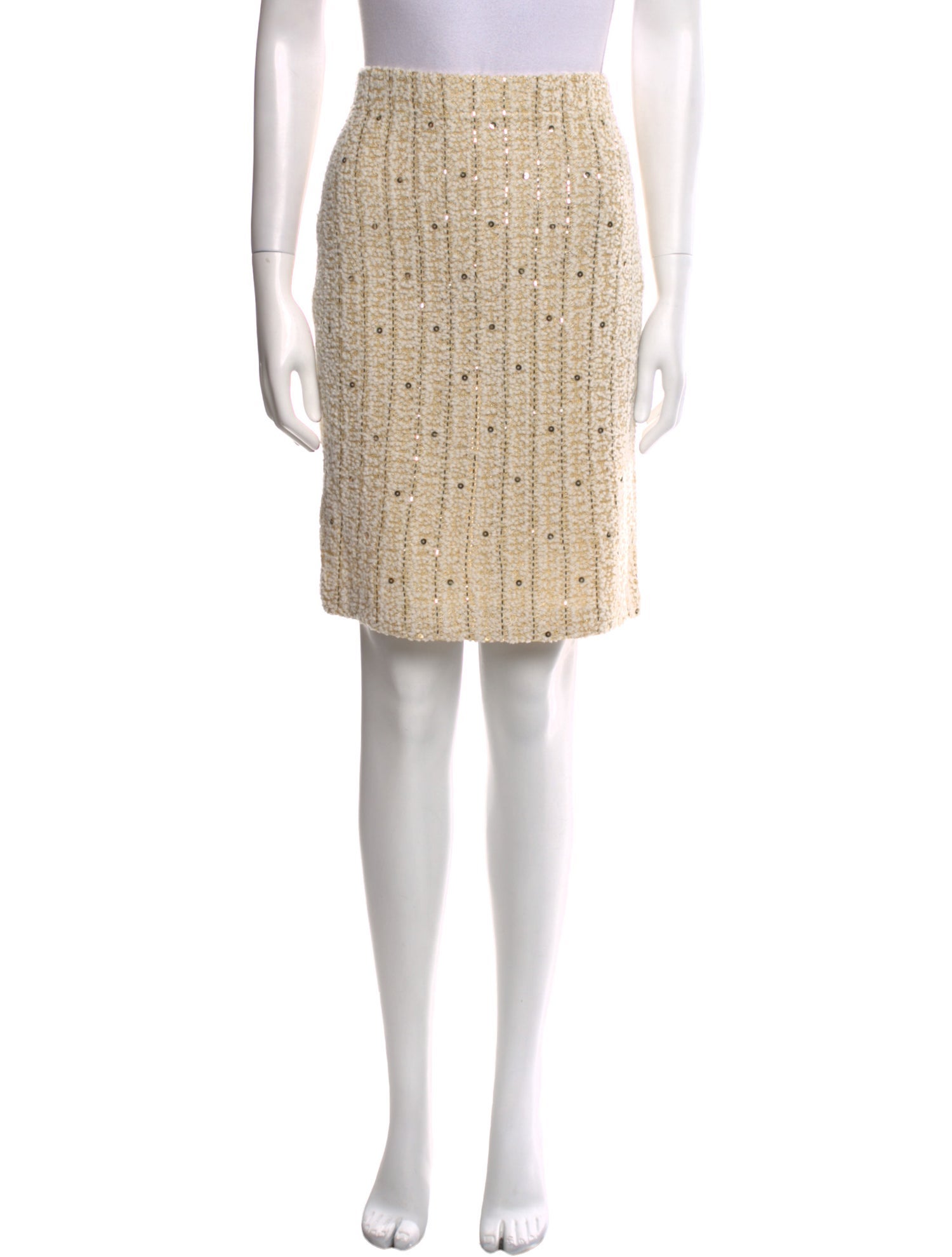 St. John Evening Tweed Pattern Knee-Length Skirt