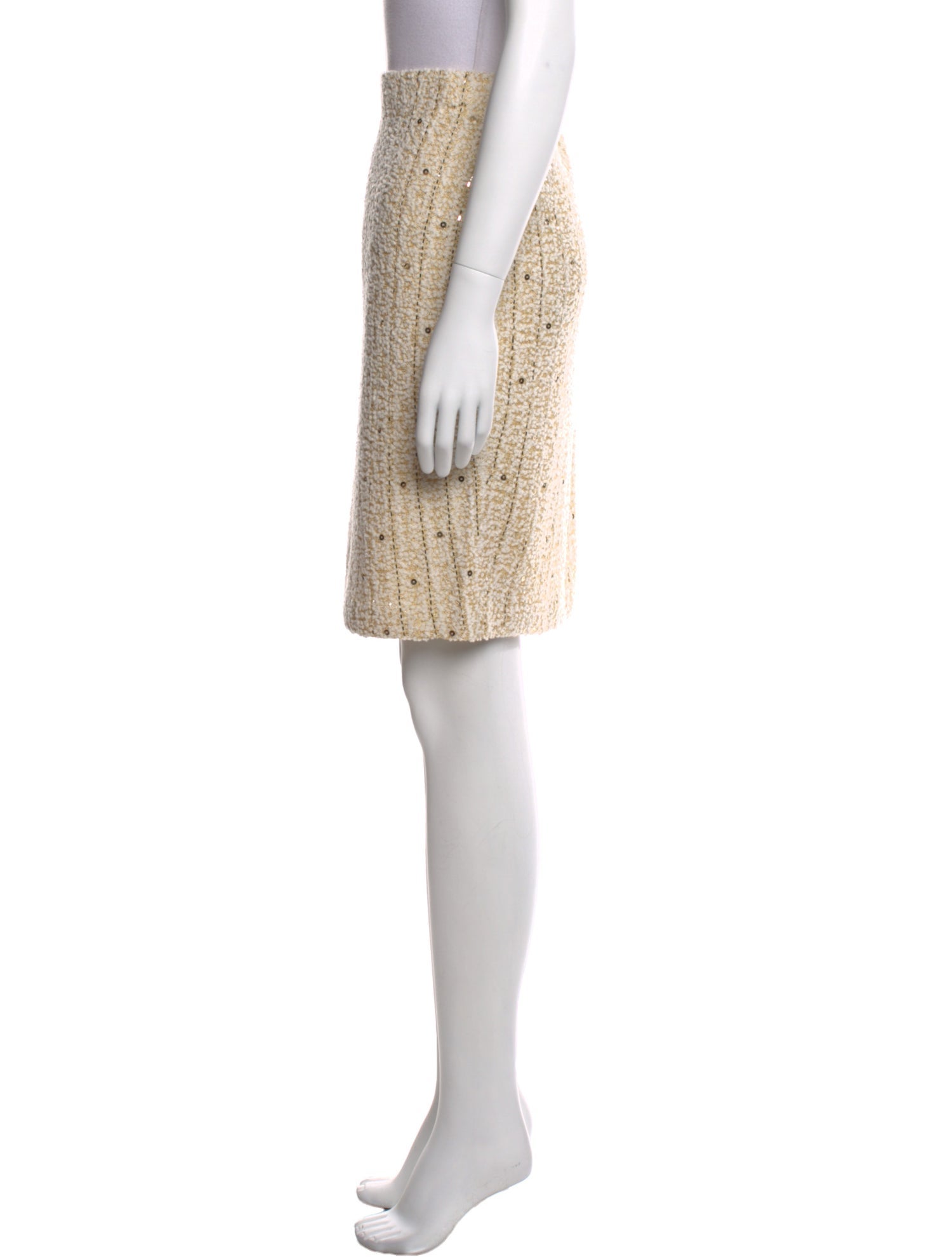 St. John Evening Tweed Pattern Knee-Length Skirt