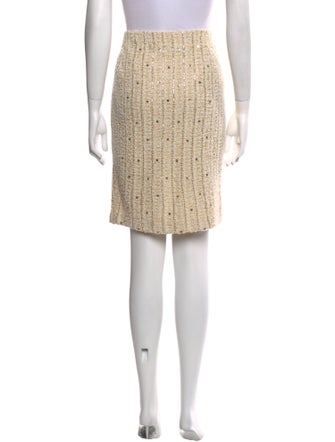St. John Evening Tweed Pattern Knee-Length Skirt