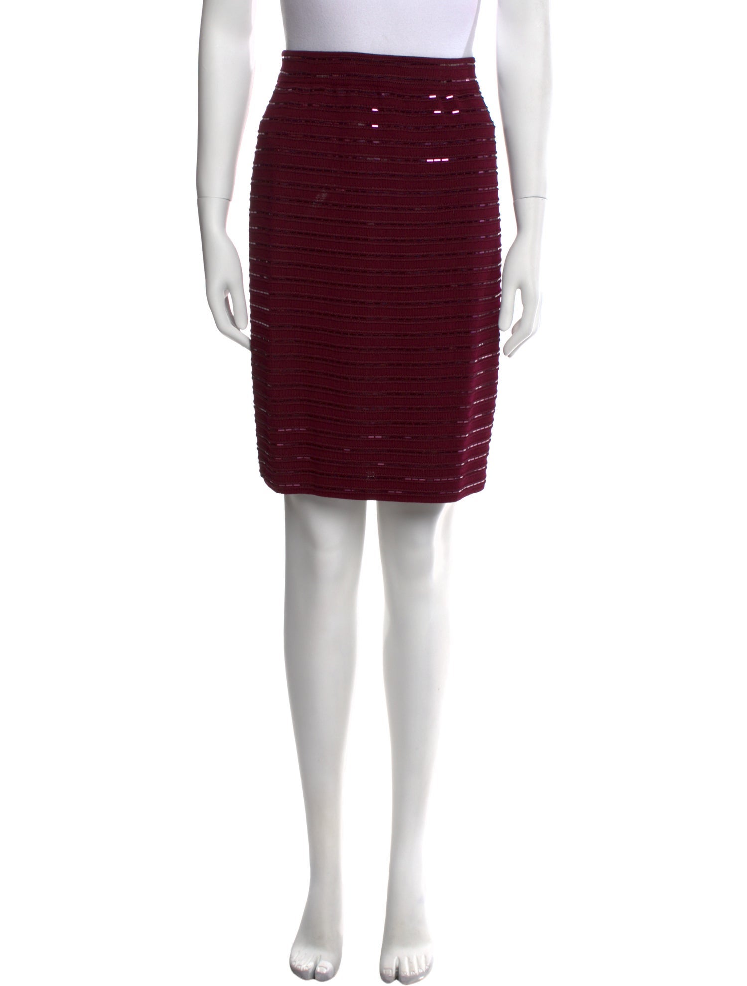 St. John Evening Sequin Embellishments Knee-Length Skirt