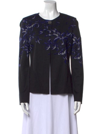 St. John Evening Printed Crew Neck Sweater