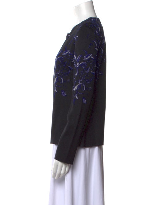 St. John Evening Printed Crew Neck Sweater