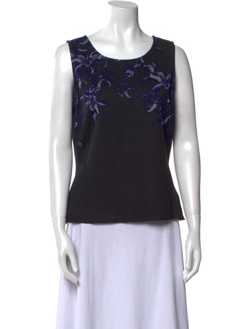 St. John Evening Printed Scoop Neck Top