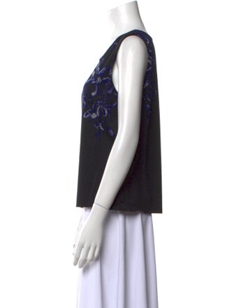 St. John Evening Printed Scoop Neck Top