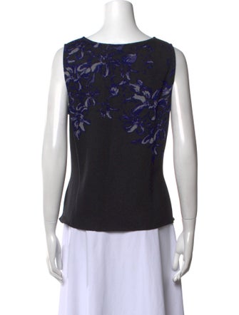 St. John Evening Printed Scoop Neck Top