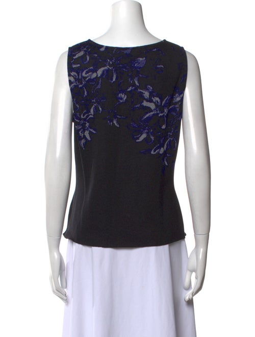 St. John Evening Printed Scoop Neck Top