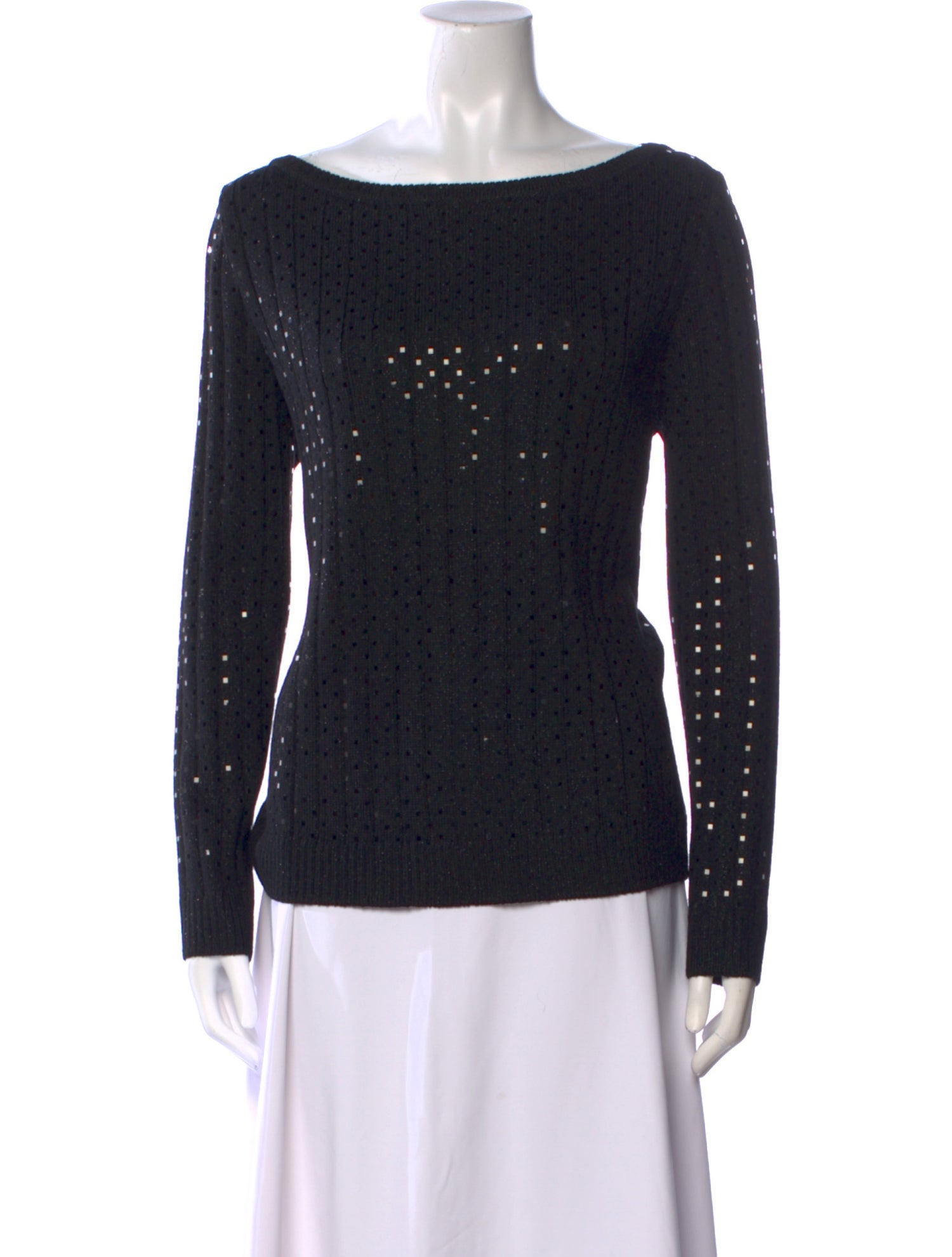 St. John Evening Wool Bateau Neckline Sweater w/ Tags