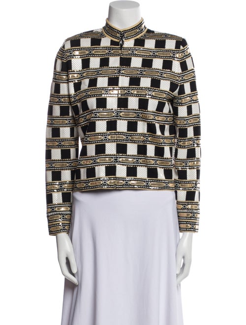 St. John Evening Wool Printed Evening Jacket