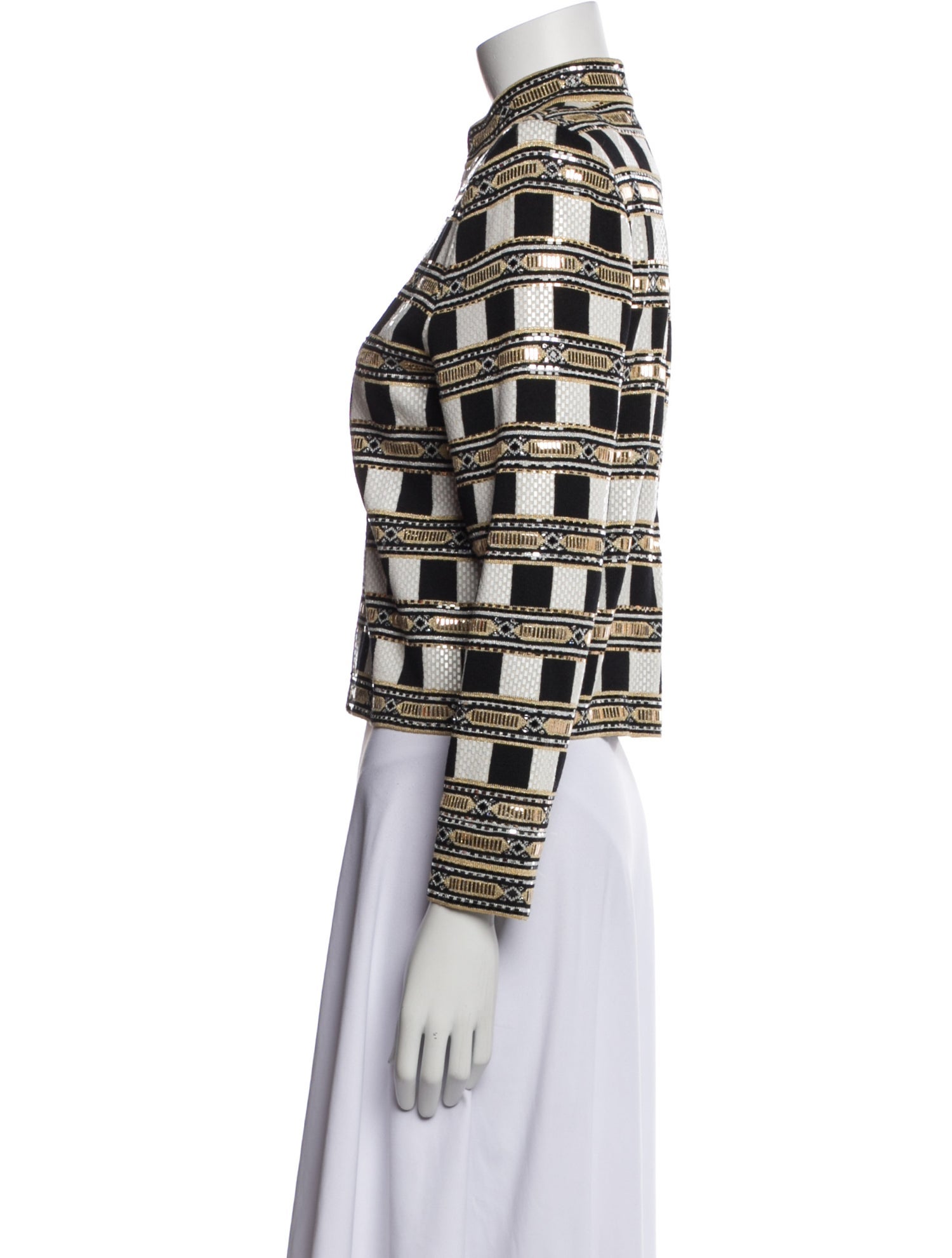 St. John Evening Wool Printed Evening Jacket