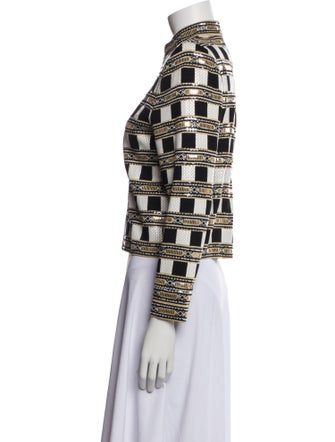 St. John Evening Wool Printed Evening Jacket