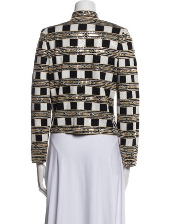 St. John Evening Wool Printed Evening Jacket