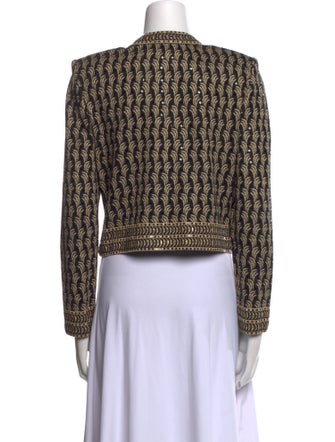 St. John Evening Printed Crew Neck Sweater