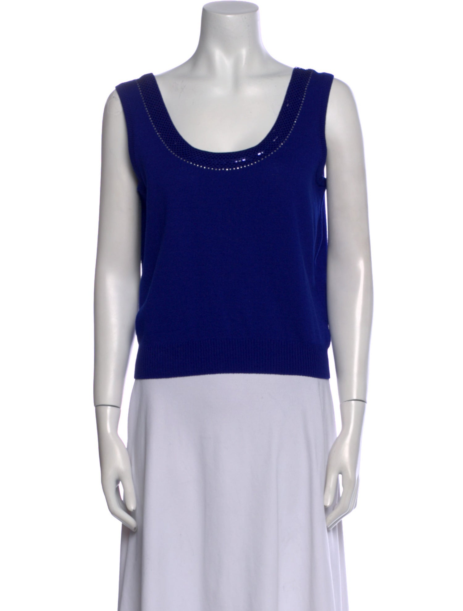 St. John Evening Wool Scoop Neck Top