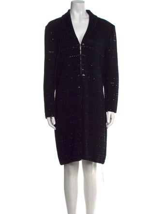 St. John Evening V-Neck Knee-Length Dress